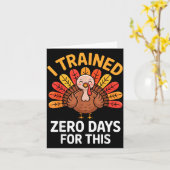Funny Turkey Saying Thanksgiving Trot I Trained Ze Karte (Gelbe Blume)