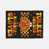 Funny Turkey Scrubs Rubber Gloves Thanksgiving Nur Fleecedecke (Vorderseite (Horizontal))