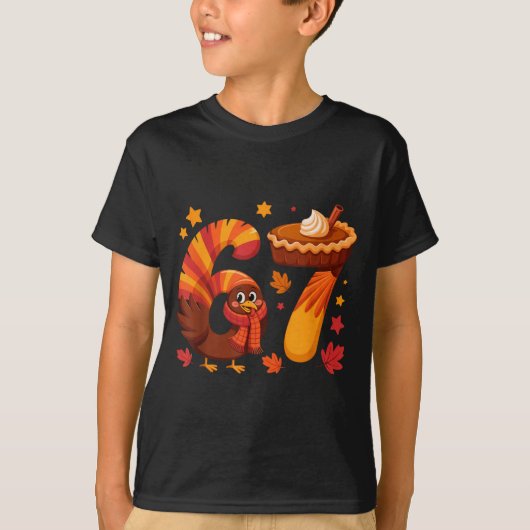 Funny Turkey Thanksgiving 67 Meme Six Seven T-Shirt (Vorderseite)