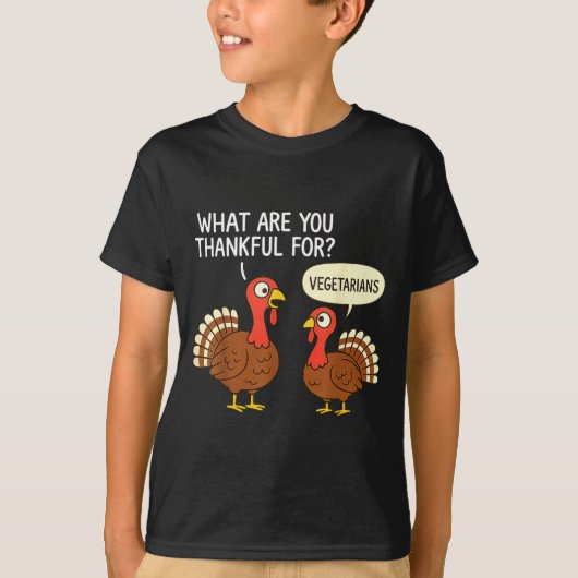 Funny Turkey Thanksgiving Thankful For Vegetarians T-Shirt (Vorderseite)
