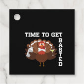 Funny Turkey Time To Get Basted Thanksgiving Geschenkanhänger (Vorderseite)