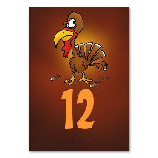 Funny Turkey Tischnummer Cards (Vorderseite)