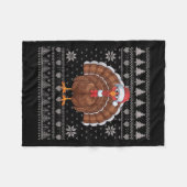 Funny Turkey Ugge Weihnachts Sweater Weihnachtsjet Fleecedecke (Vorderseite (Horizontal))