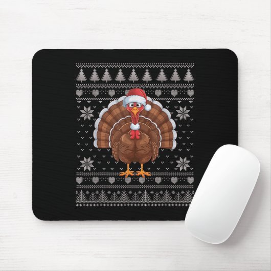 Funny Turkey Ugge Weihnachts Sweater Weihnachtsjet Mousepad (Mit Mouse)