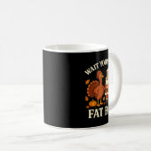 Funny Turkey Vs Santa Wait Your Turn Thanksgiving Kaffeetasse (VorderseiteRechts)