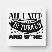 Funny Turkey & Wine Erntedank Plaque Fotoplatte (Vorderseite)