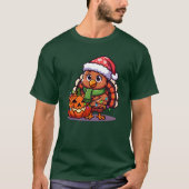 Funny Turkey with Pumpkin Wrapped in Lights Thanks T-Shirt (Vorderseite)