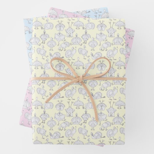 Funny Turkeys Having Fun!  Geschenkpapier Set (Beispiel)
