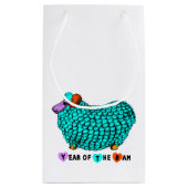 Funny Türkise Ram Chinese Year Zodiac S Geschenkta Kleine Geschenktüte (Rückseite)