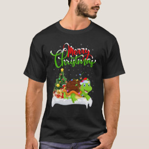 Funny Turtle Animal Lover Xmas Lighting Turtle Chr T-Shirt