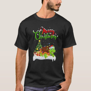 Funny Turtle Animal Lover Xmas Lighting Turtle Chr T-Shirt