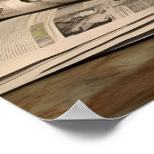 Funny Turtle Bathroom Print, Toilet Newspaper Art Poster (Ecke)