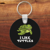 Funny Turtle Bekleidung - Turtle Meme I like Turtl Schlüsselanhänger (Vorderseite)