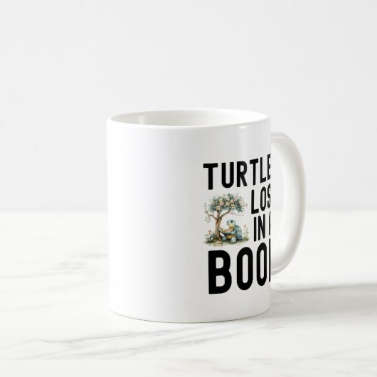 Funny Turtle Book Lover Zitat Kaffeetasse (VorderseiteRechts)