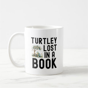 Funny Turtle Book Lover Zitat Kaffeetasse