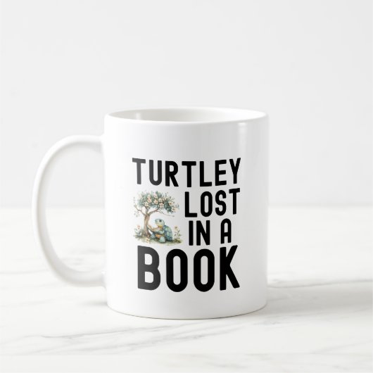 Funny Turtle Book Lover Zitat Kaffeetasse (Links)