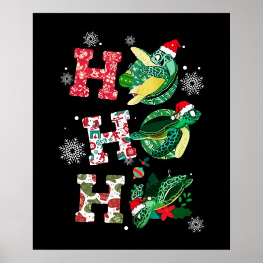 Funny Turtle Christmas Liebhaber Poster (Vorne)