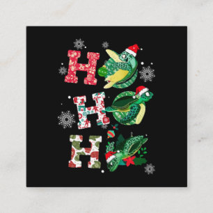 Funny Turtle Christmas Liebhaber Quadratische Visitenkarte