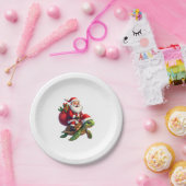 Funny Turtle Christmas Santa Riding Sea Turtle Xma Pappteller (Party)