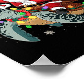 Funny Turtle Christmas Santa Riding Sea Turtle Xma Poster (Ecke)