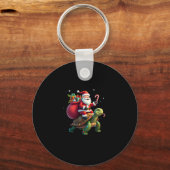 Funny Turtle Christmas Santa Riding Sea Turtle Xma Schlüsselanhänger (Vorderseite)