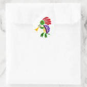 Funny Turtle Dancing Kokopelli Style Runder Aufkleber (Tasche)
