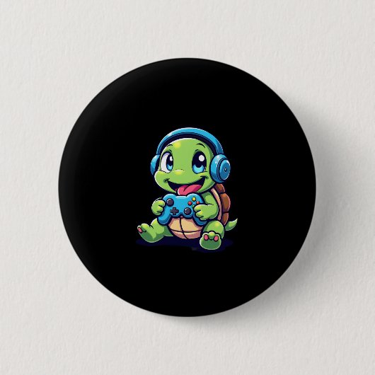 Funny Turtle Gamer Gaming Turtles Video Game (1) Button (Vorderseite)