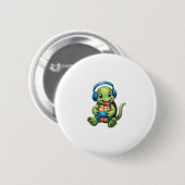 Funny Turtle Gamer Gaming Turtles Video Game (1) Button (Vorne & Hinten)