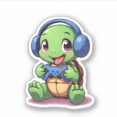 Funny Turtle Gamer Gaming Turtles Video Game (2) Aufkleber (Vorderseite)
