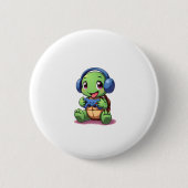 Funny Turtle Gamer Gaming Turtles Video Game (2) Button (Vorderseite)