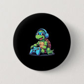 Funny Turtle Gamer Gaming Turtles Video Game (2) Button (Vorderseite)