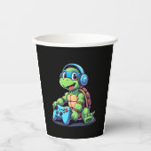 Funny Turtle Gamer Gaming Turtles Video Game (2) Pappbecher (Vorderseite)