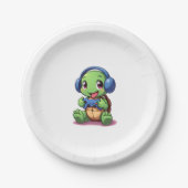 Funny Turtle Gamer Gaming Turtles Video Game (2) Pappteller (Vorderseite)