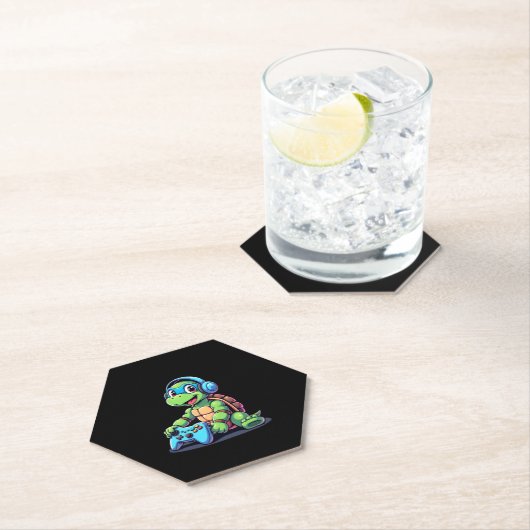 Funny Turtle Gamer Gaming Turtles Video Game (2) Untersetzer (Vor Ort)