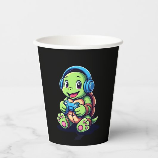 Funny Turtle Gamer Gaming Turtles Video Game (3) Pappbecher (Vorderseite)