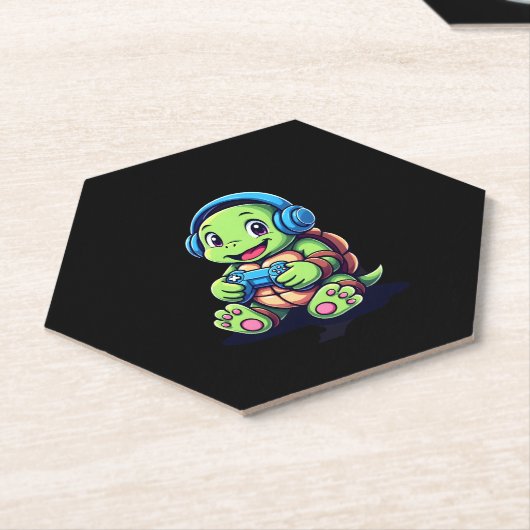 Funny Turtle Gamer Gaming Turtles Video Game (3) Untersetzer (angewinkelt)