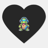 Funny Turtle Gamer Gaming Turtles Video Game (4) Herz-Aufkleber (Vorderseite)