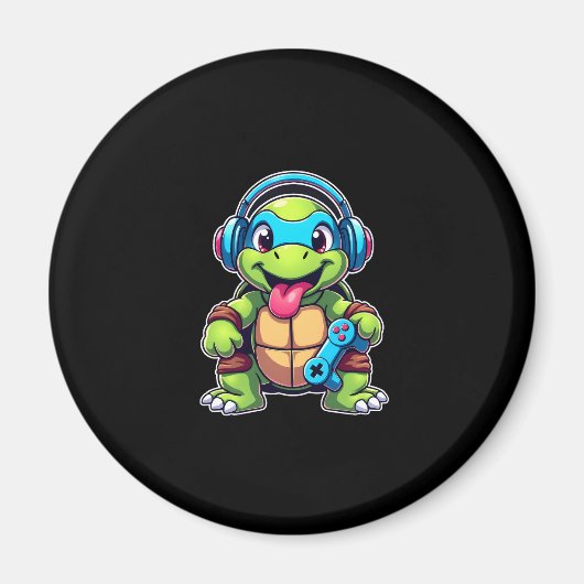 Funny Turtle Gamer Gaming Turtles Video Game (4) Magnet (Vorne)