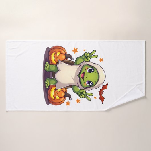 Funny Turtle Ghost Pumpkin Boo Halloween Kids Mens Badehandtuch (Badehandtuch)