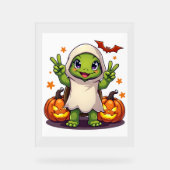 Funny Turtle Ghost Pumpkin Boo Halloween Kinder Me Acrylschild (Vorderseite)
