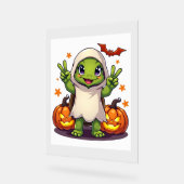 Funny Turtle Ghost Pumpkin Boo Halloween Kinder Me Acrylschild (Winkel)