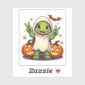 Funny Turtle Ghost Pumpkin Boo Halloween Kinder Me Aufkleber (Blatt)