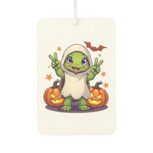 Funny Turtle Ghost Pumpkin Boo Halloween Kinder Me Autolufterfrischer (Vorderseite)