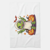 Funny Turtle Ghost Pumpkin Boo Halloween Kinder Me Geschirrtuch (Vertikal)