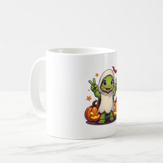 Funny Turtle Ghost Pumpkin Boo Halloween Kinder Me Kaffeetasse (Vorderseite Links)