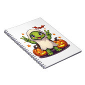 Funny Turtle Ghost Pumpkin Boo Halloween Kinder Me Notizblock (Rechte Seite)