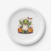 Funny Turtle Ghost Pumpkin Boo Halloween Kinder Me Pappteller (Vorderseite)