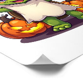 Funny Turtle Ghost Pumpkin Boo Halloween Kinder Me Poster (Ecke)
