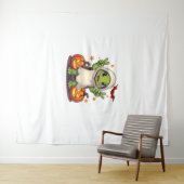 Funny Turtle Ghost Pumpkin Boo Halloween Kinder Me Wandteppich (Beispiel (Horizontal))