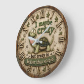 Funny Turtle Große Wanduhr (Winkel)